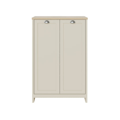 GFW Shoe Cabinet Lancaster 2 Door Shoe Cabinet Cream Bed Kings