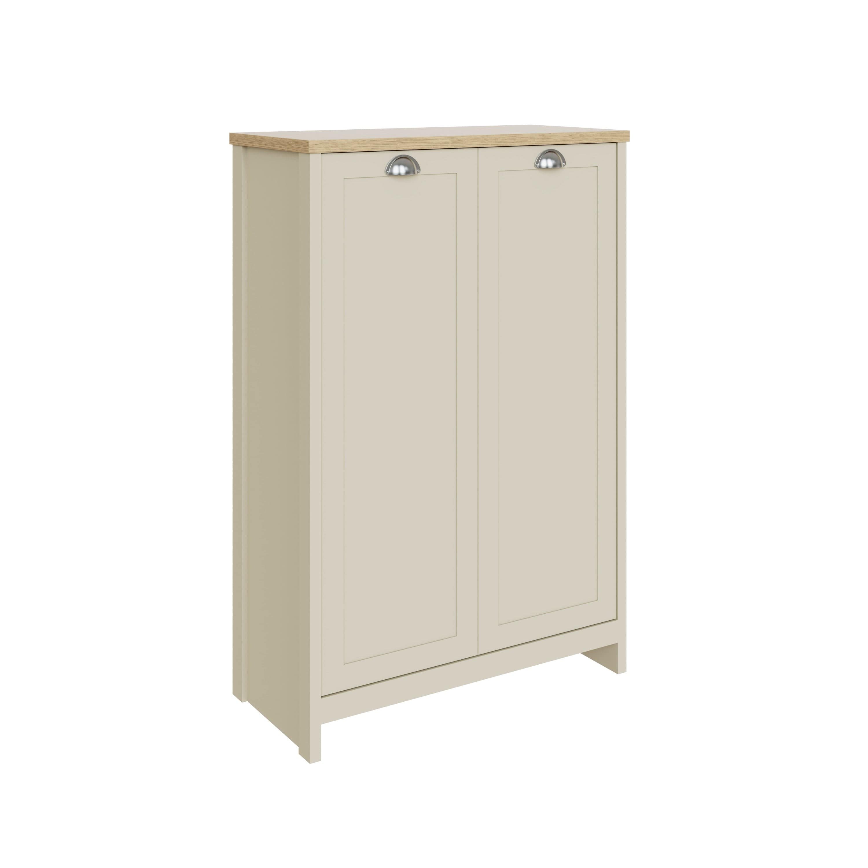 GFW Shoe Cabinet Lancaster 2 Door Shoe Cabinet Cream Bed Kings