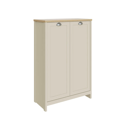 GFW Shoe Cabinet Lancaster 2 Door Shoe Cabinet Cream Bed Kings