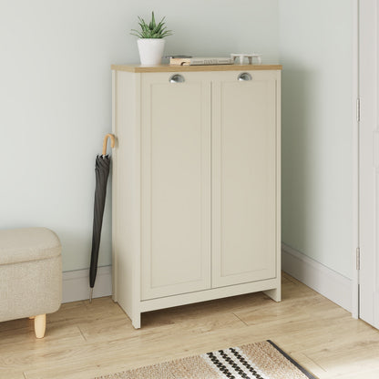 GFW Shoe Cabinet Lancaster 2 Door Shoe Cabinet Cream Bed Kings