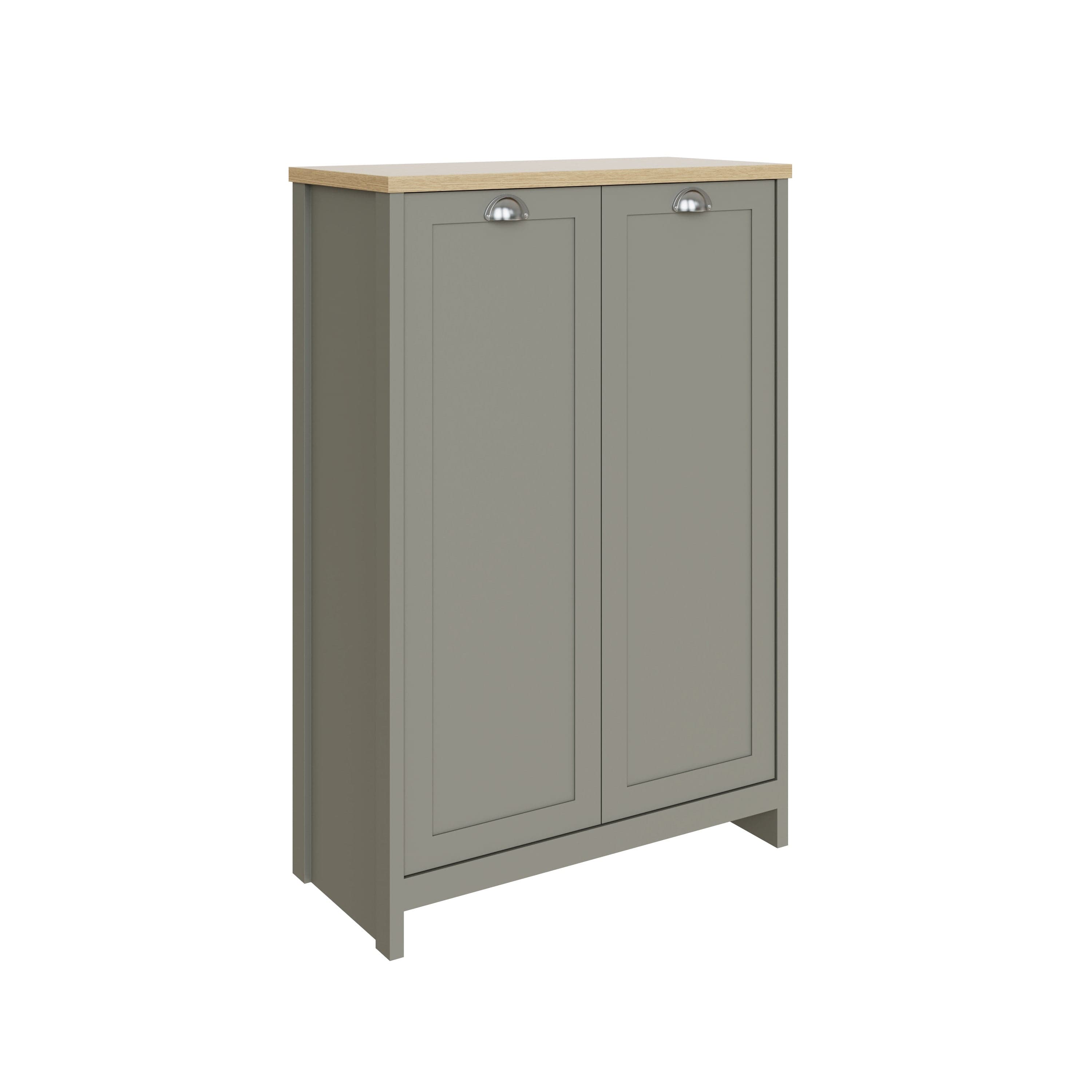 GFW Shoe Cabinet Lancaster 2 Door Shoe Cabinet Grey Bed Kings