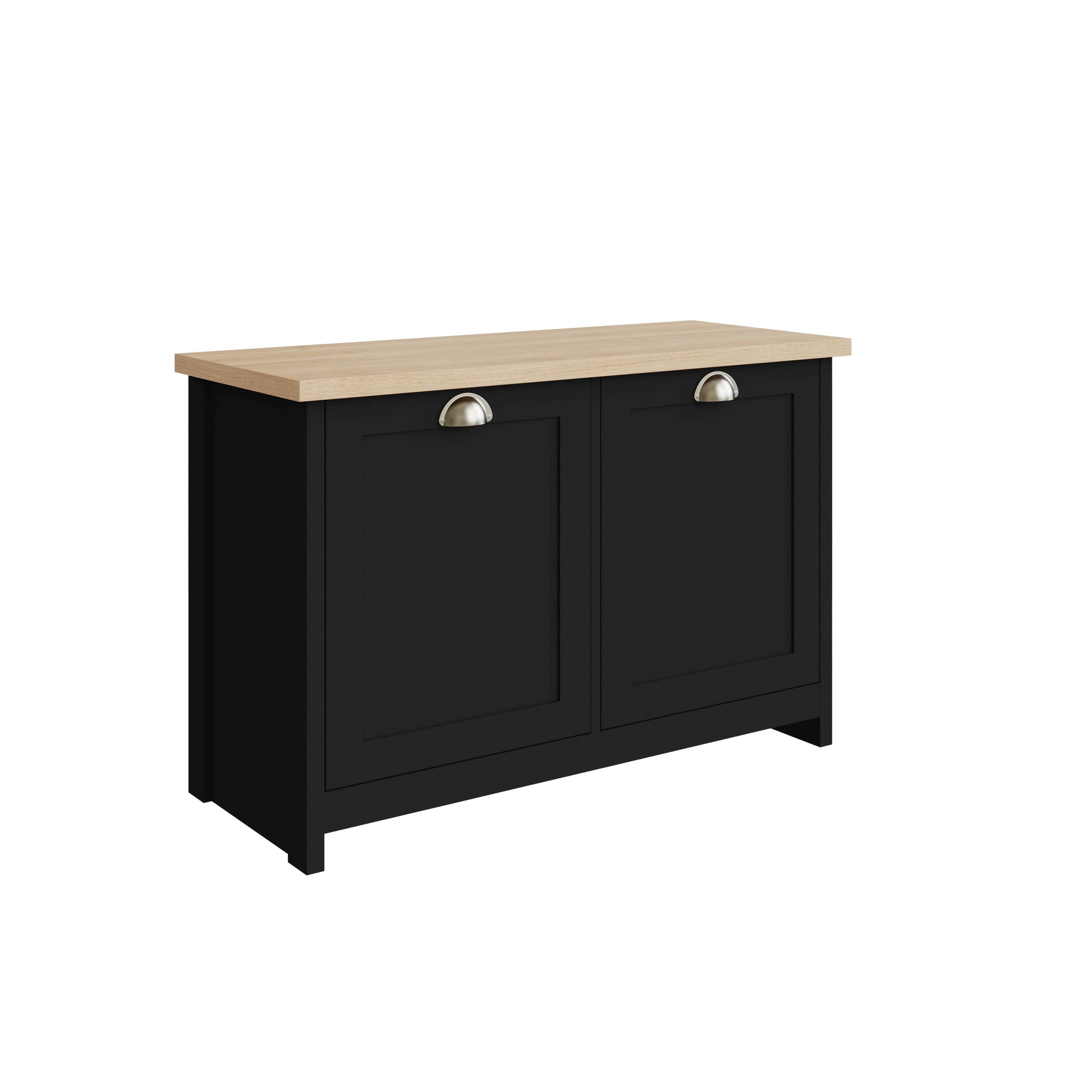 GFW Shoe Cabinet Lancaster Shoe Storage Black Bed Kings