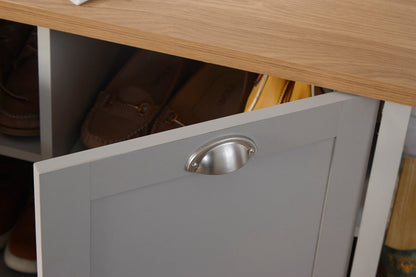 GFW Shoe Cabinet Lancaster Shoe Storage Grey Bed Kings