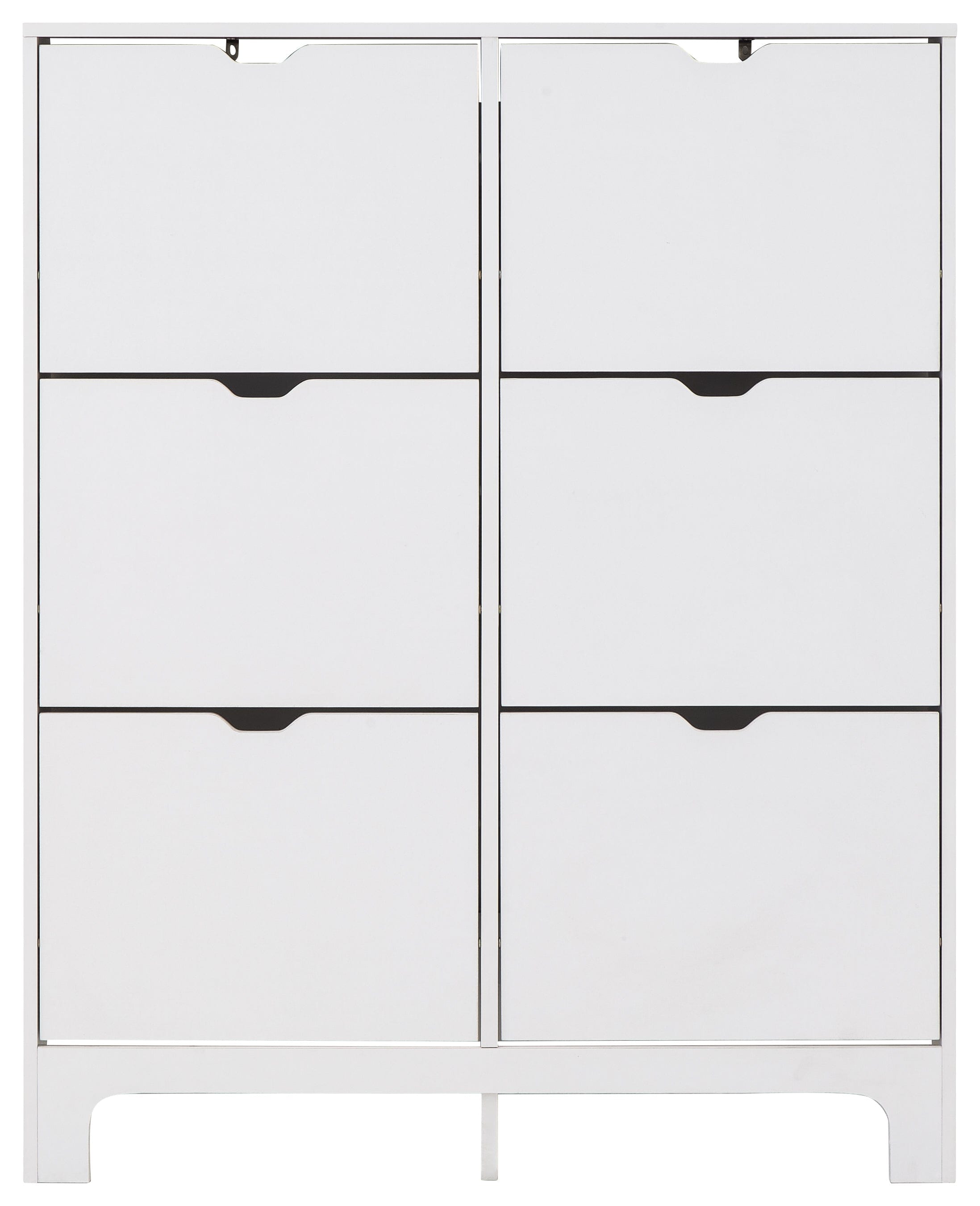 GFW Shoe Cabinet Narrow 6 Drawer Shoe Cabinet White Bed Kings