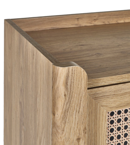 Julian Bowen Shoe Cabinet Sydney Shoe Cupboard - Rattan Effect Bed Kings