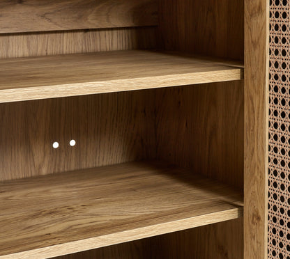 Julian Bowen Shoe Cabinet Sydney Shoe Cupboard - Rattan Effect Bed Kings
