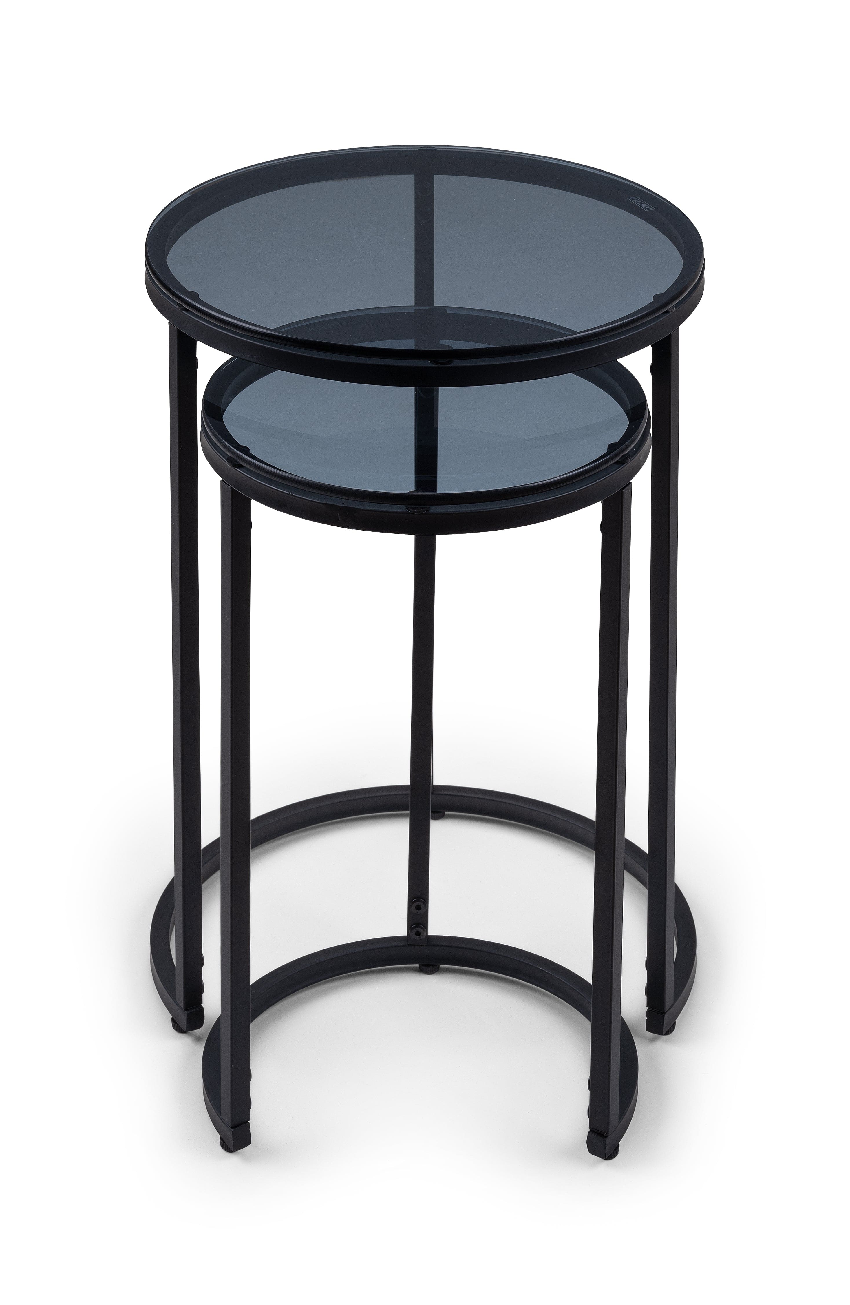 Julian Bowen Side Table Chicago Round Nesting Side Tables Smoked Glass Bed Kings