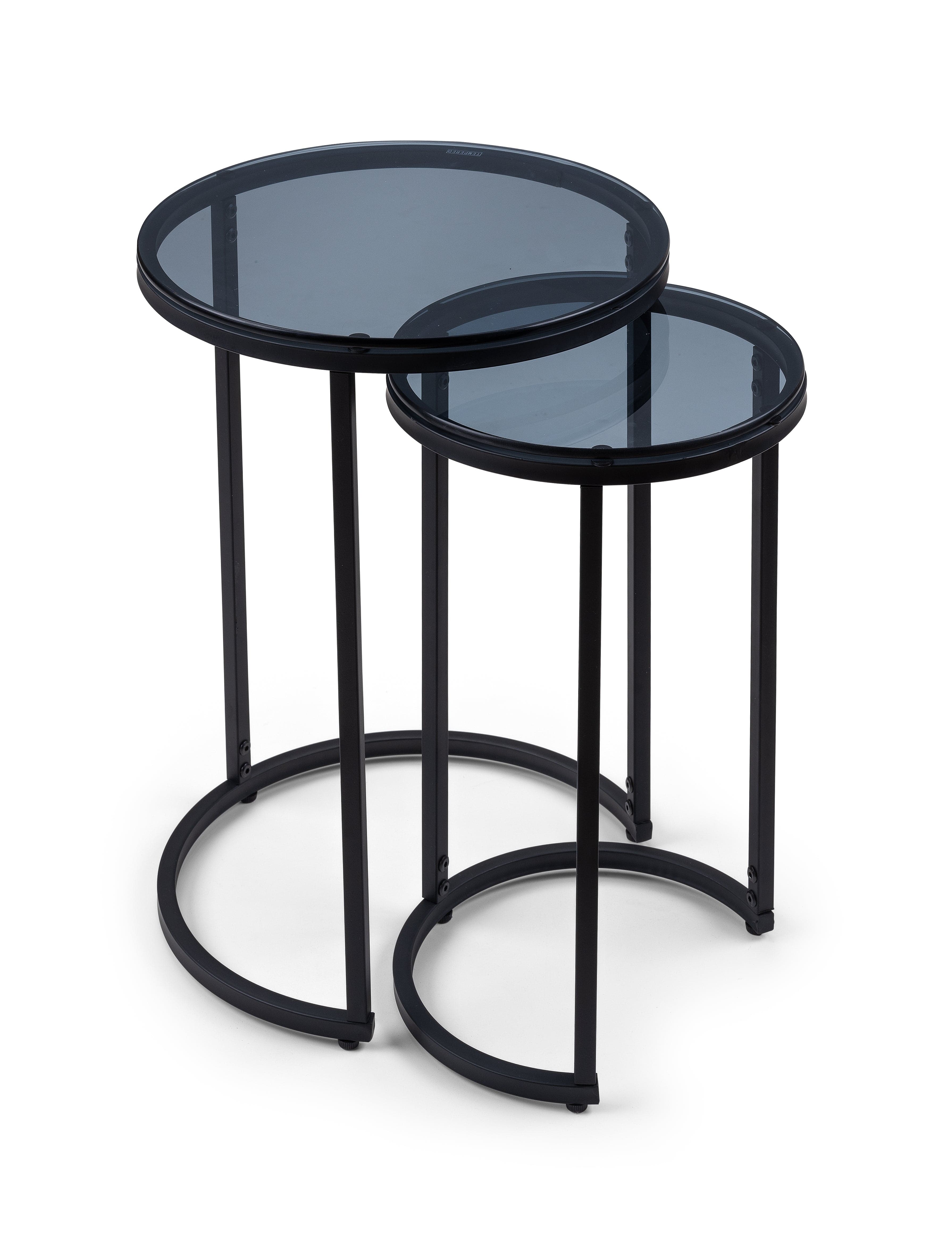 Julian Bowen Side Table Chicago Round Nesting Side Tables Smoked Glass Bed Kings