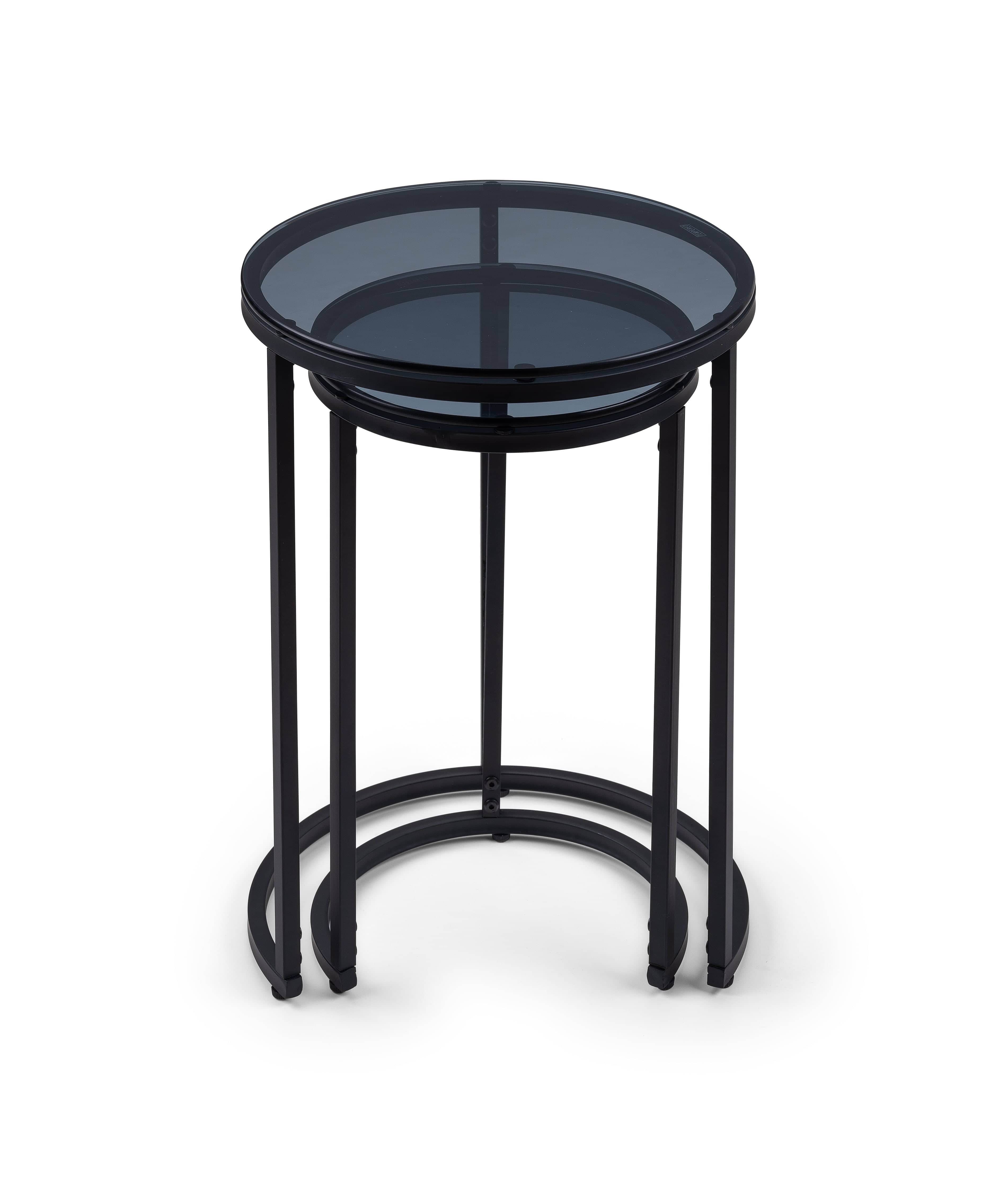 Julian Bowen Side Table Chicago Round Nesting Side Tables Smoked Glass Bed Kings