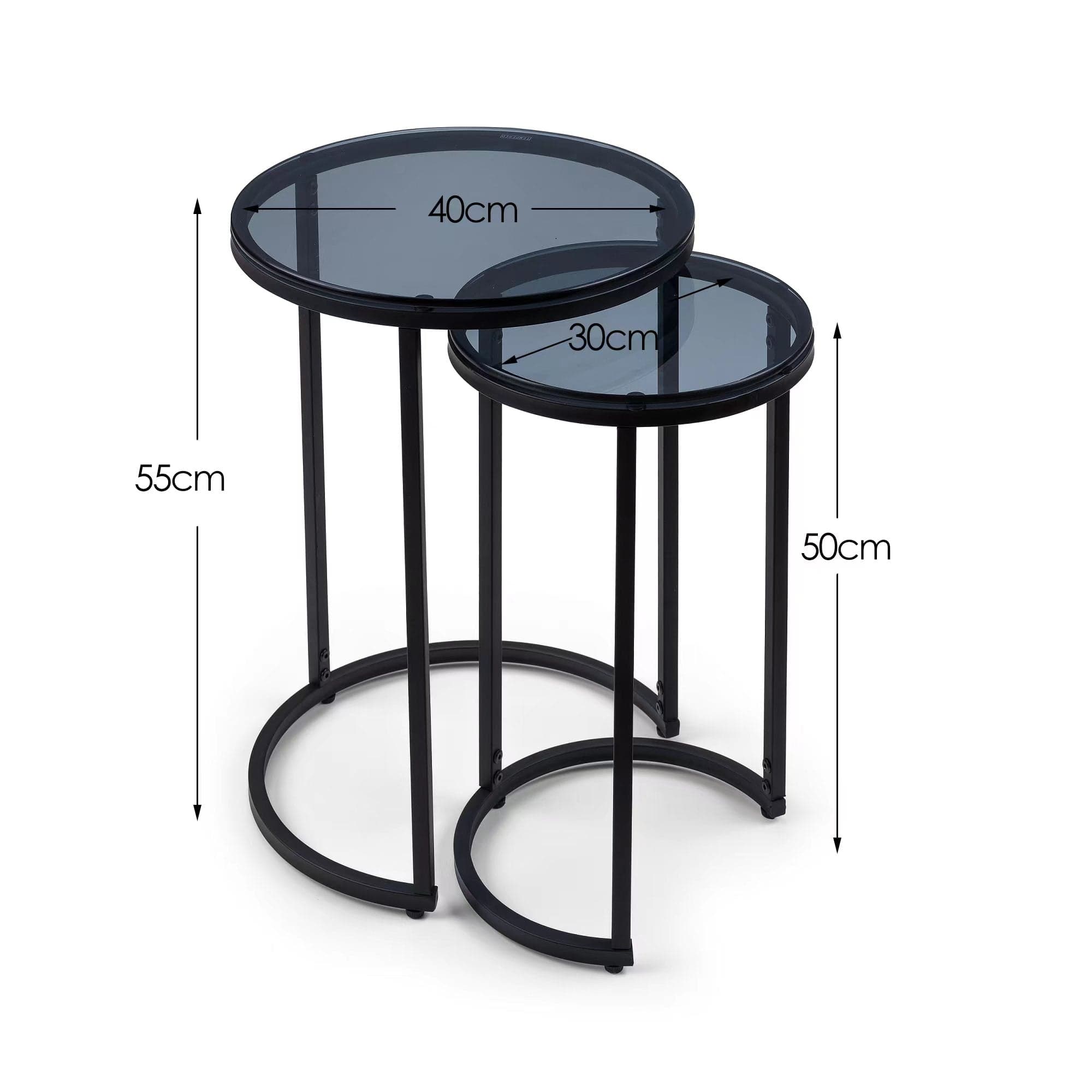 Julian Bowen Side Table Chicago Round Nesting Side Tables Smoked Glass Bed Kings