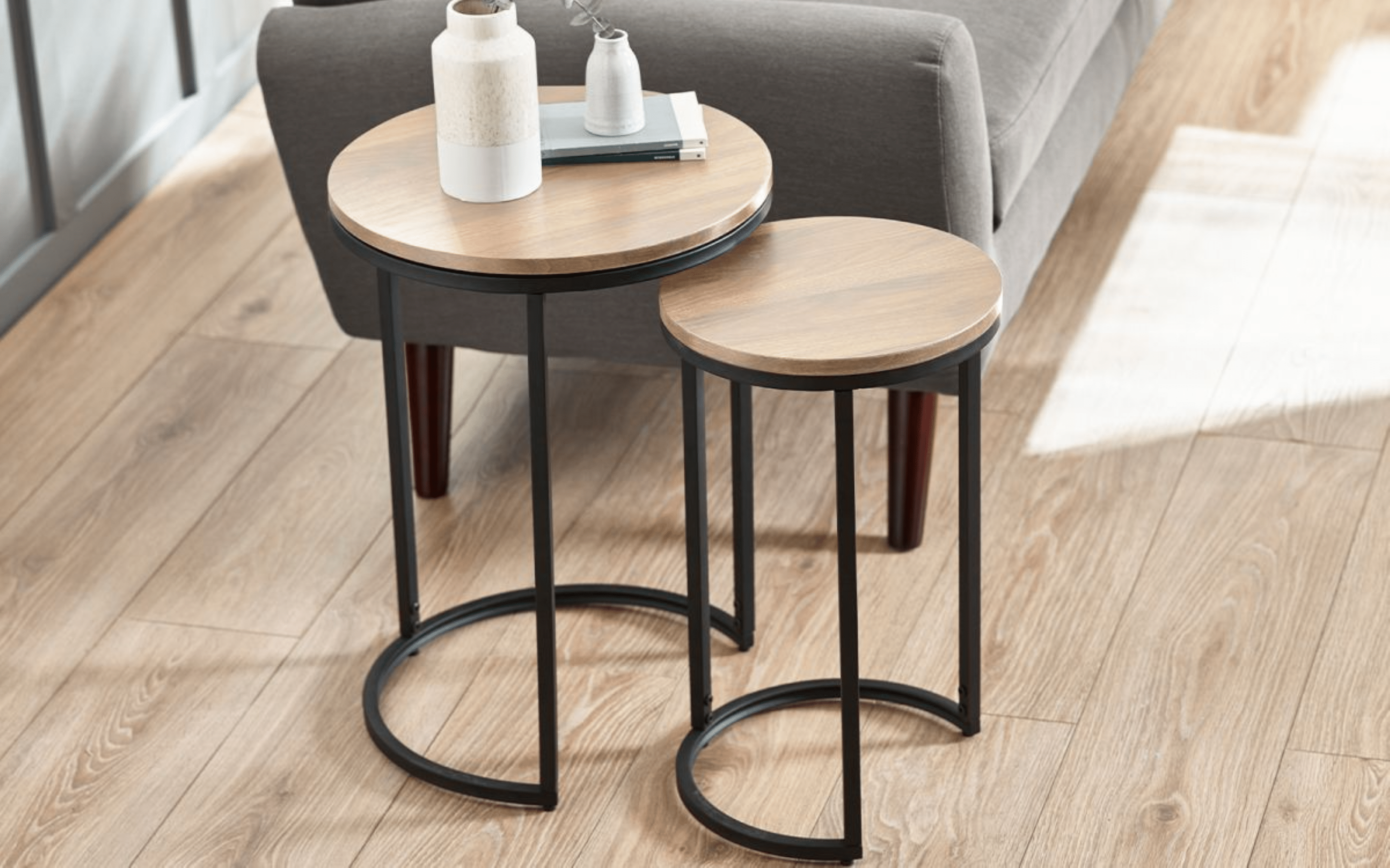 Julian Bowen Side Table Tribeca Round Nesting Side Tables Sonoma Oak Bed Kings