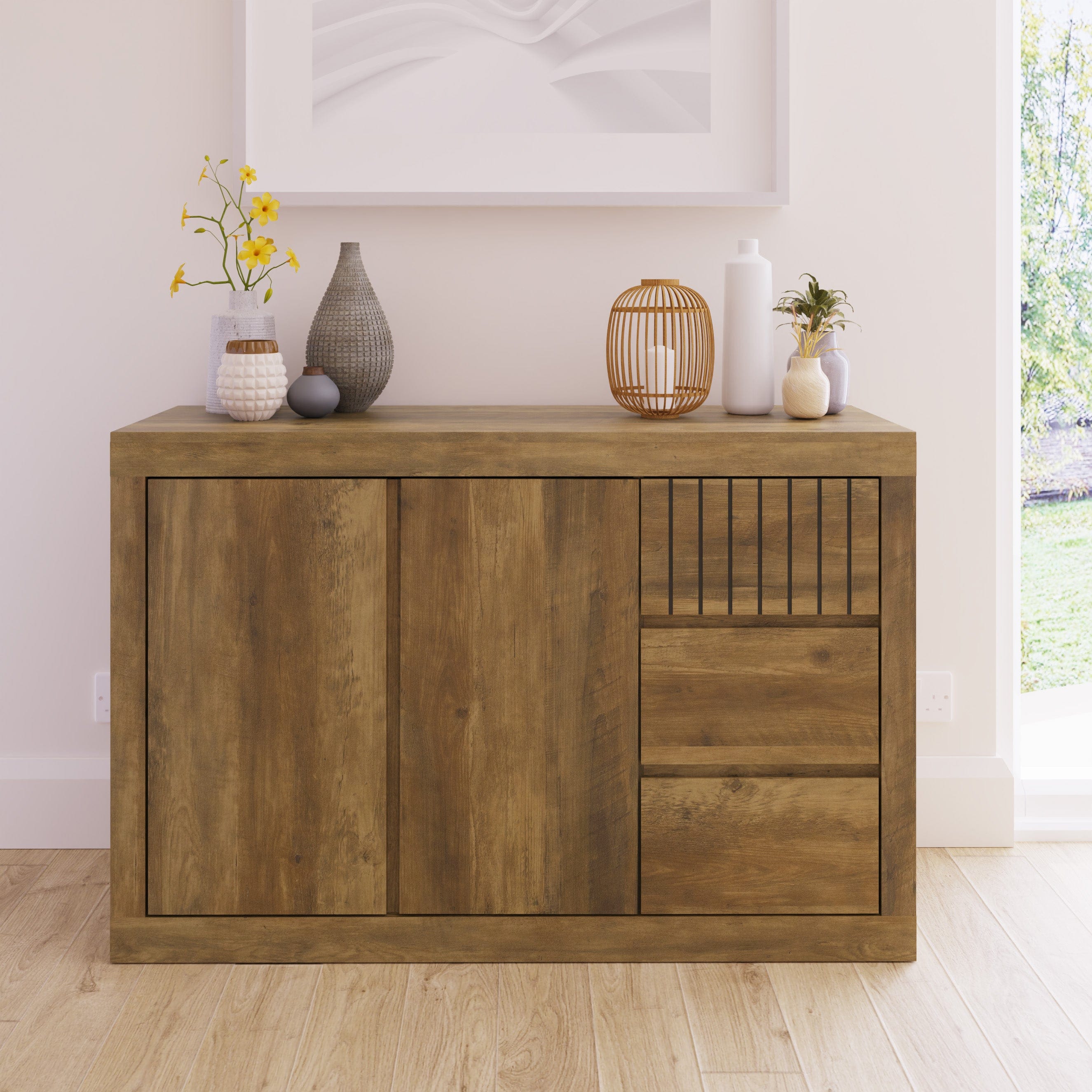 GFW Sideboard Cartmel Sideboard Knotty Oak Bed Kings