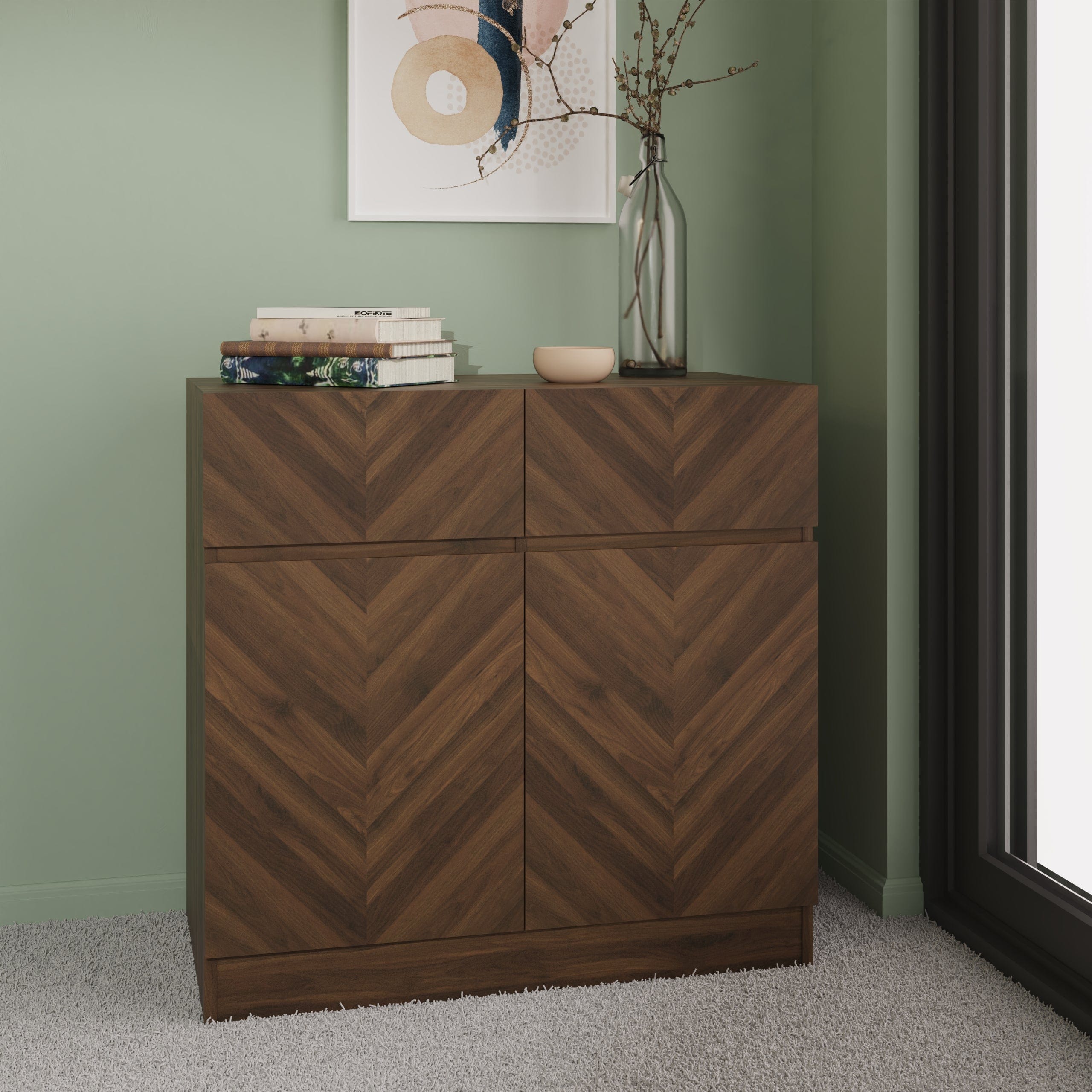 GFW Sideboard Catania Compact Sideboard Royal Walnut Bed Kings