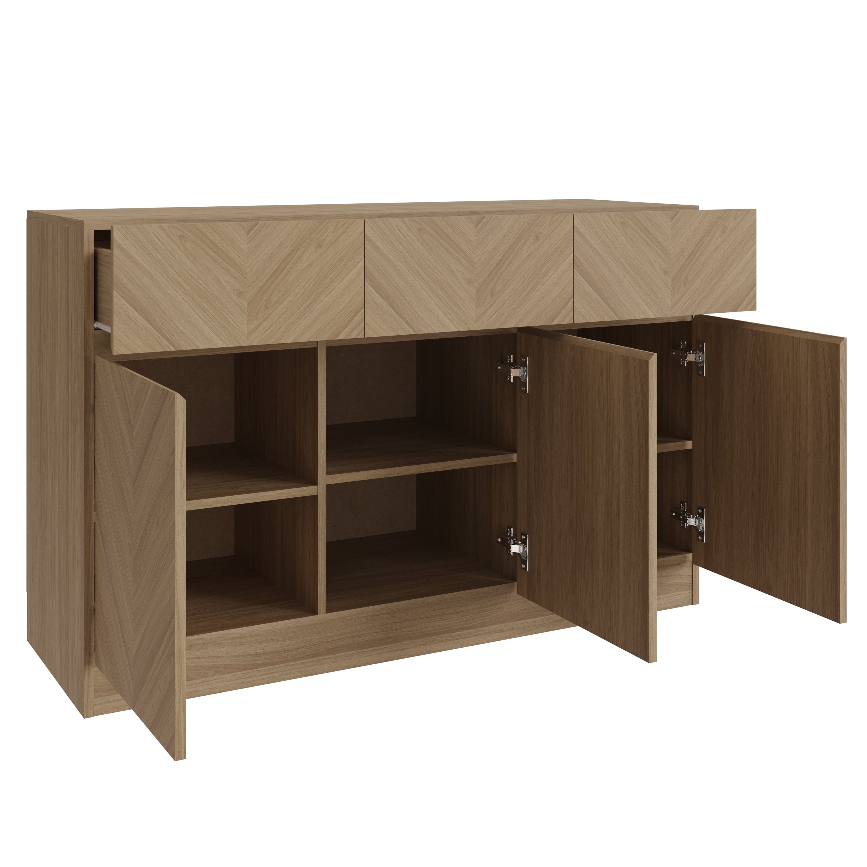 GFW Sideboard Catania Large Sideboard Euro Oak Bed Kings