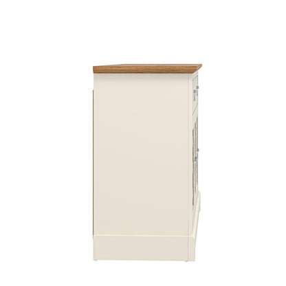 GFW Sideboard Honiton 3 Door 2 Drawer Sideboard Ivory Bed Kings