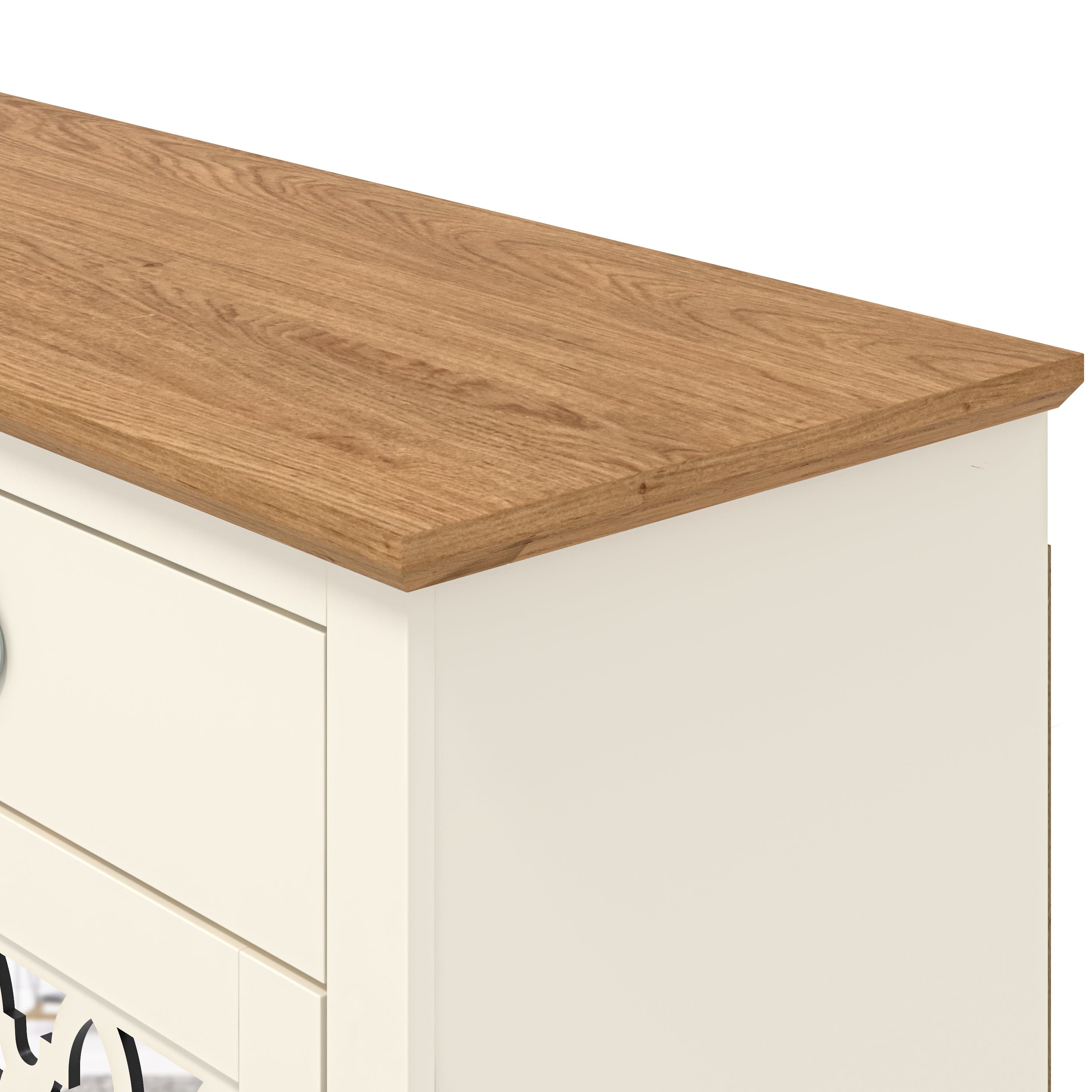 GFW Sideboard Honiton 3 Door 2 Drawer Sideboard Ivory Bed Kings