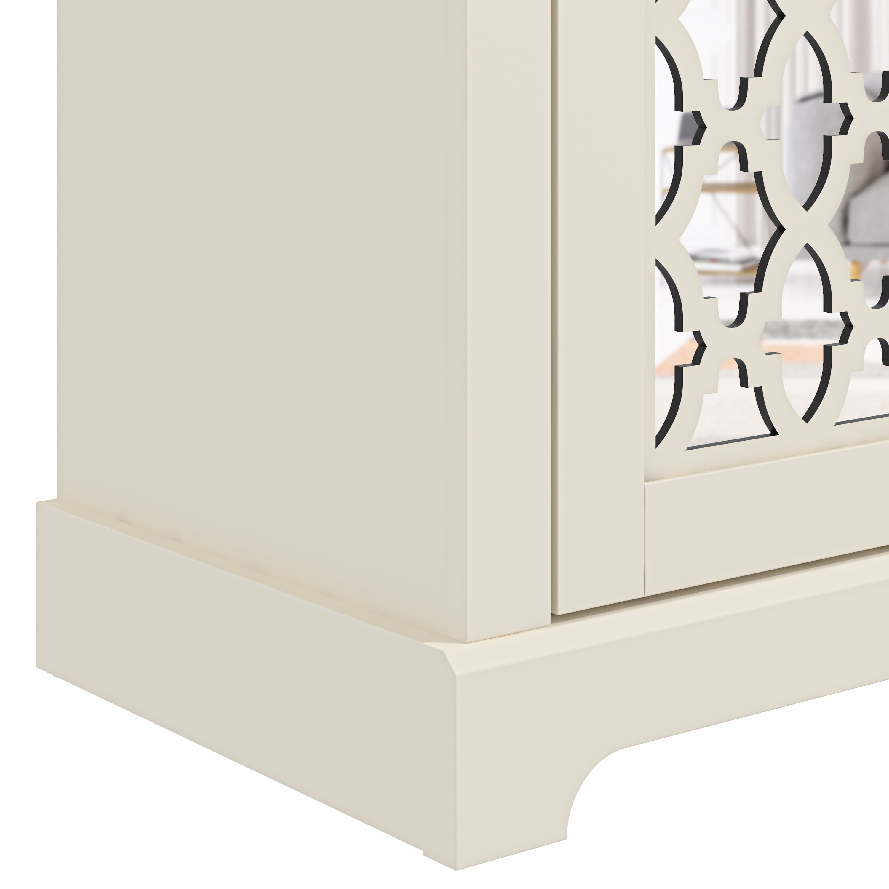 GFW Sideboard Honiton 3 Door 2 Drawer Sideboard Ivory Bed Kings
