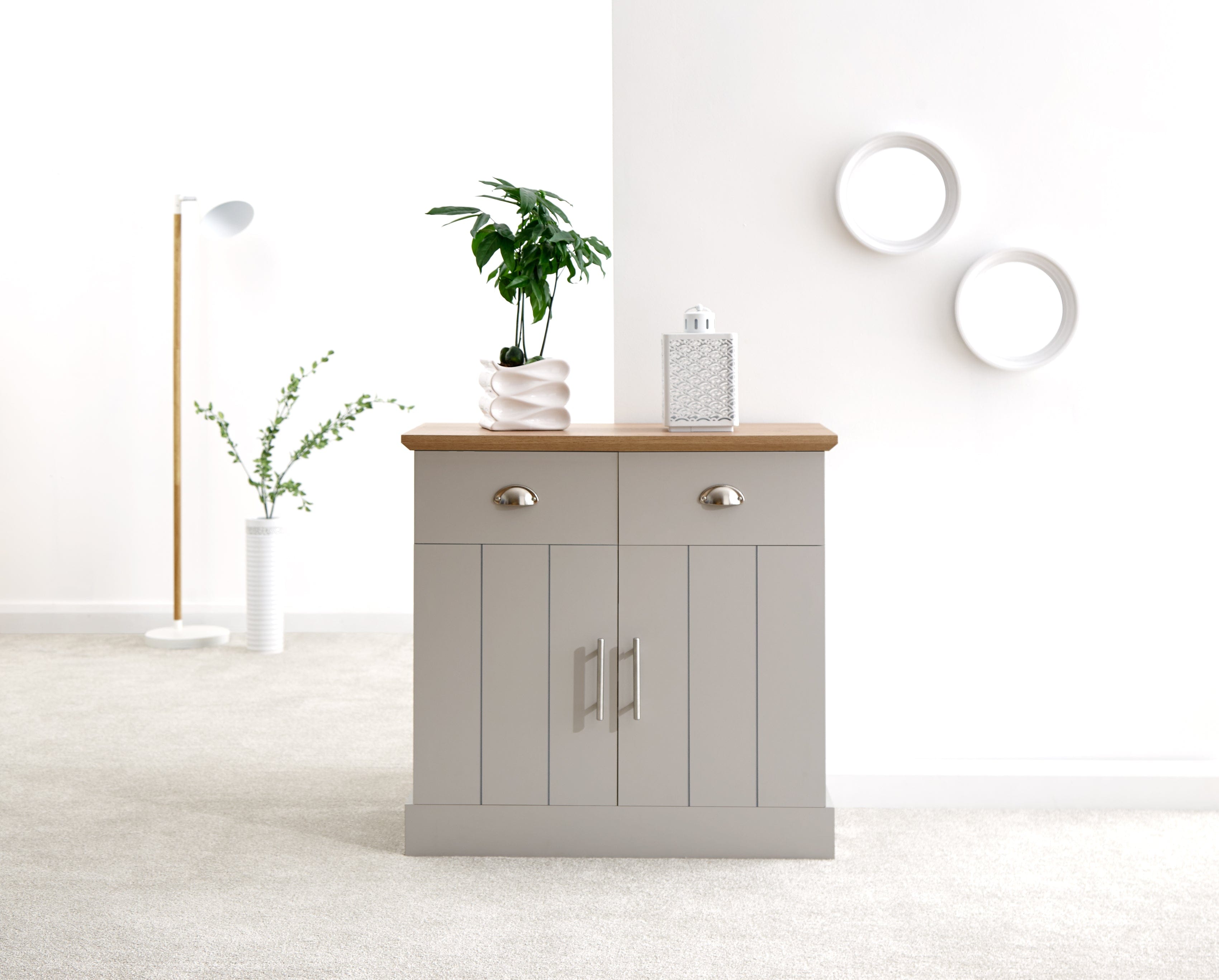 GFW Sideboard Kendal Compact Sideboard Grey Bed Kings