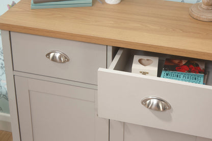 GFW Sideboard Lancaster Compact Sideboard Grey Bed Kings