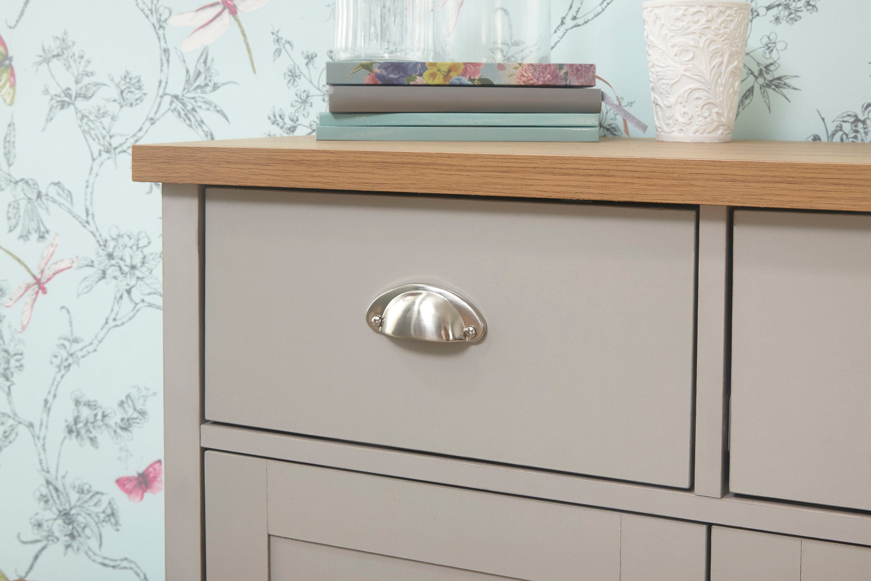 GFW Sideboard Lancaster Compact Sideboard Grey Bed Kings