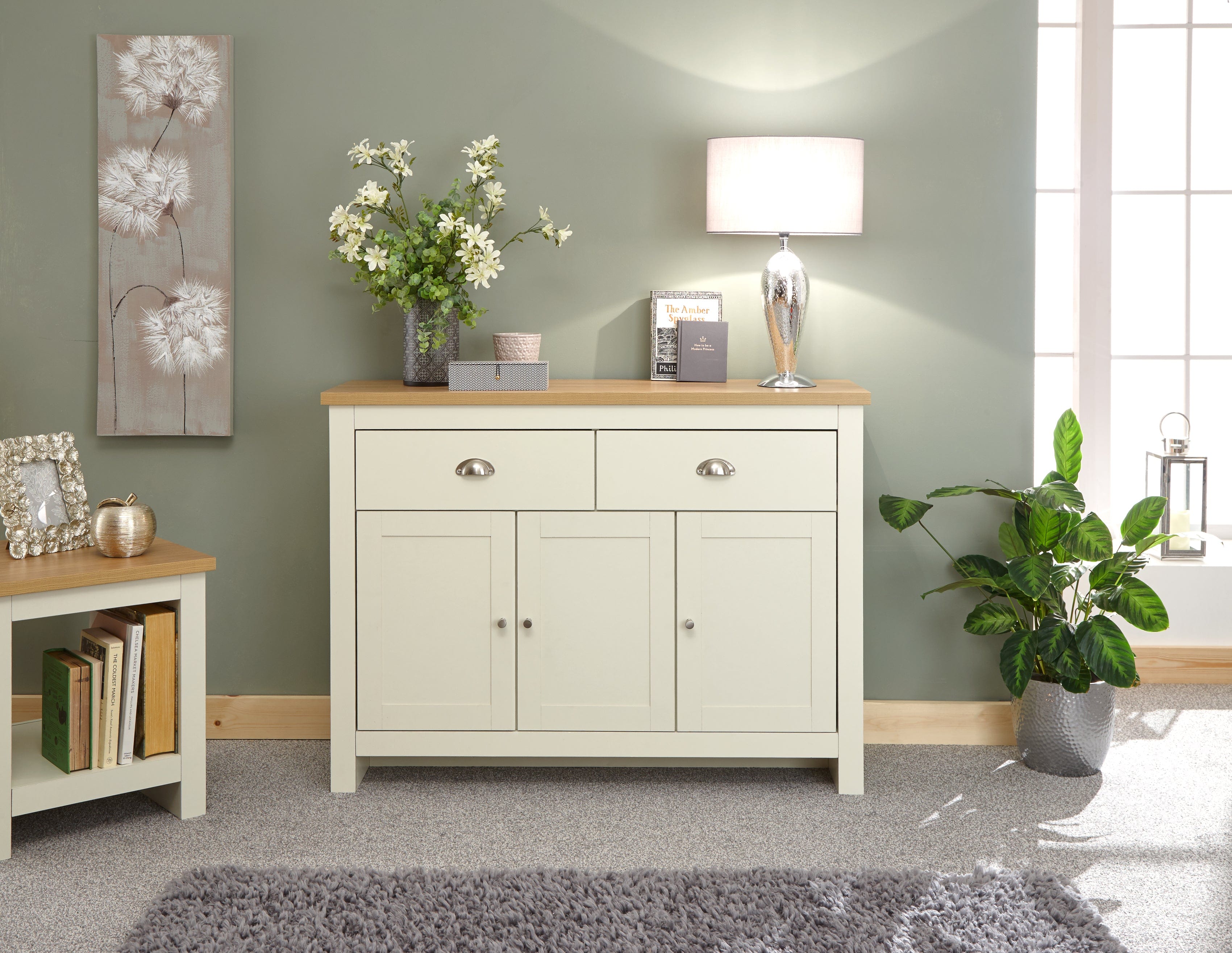 GFW Sideboard Lancaster Large Sideboard Cream Bed Kings