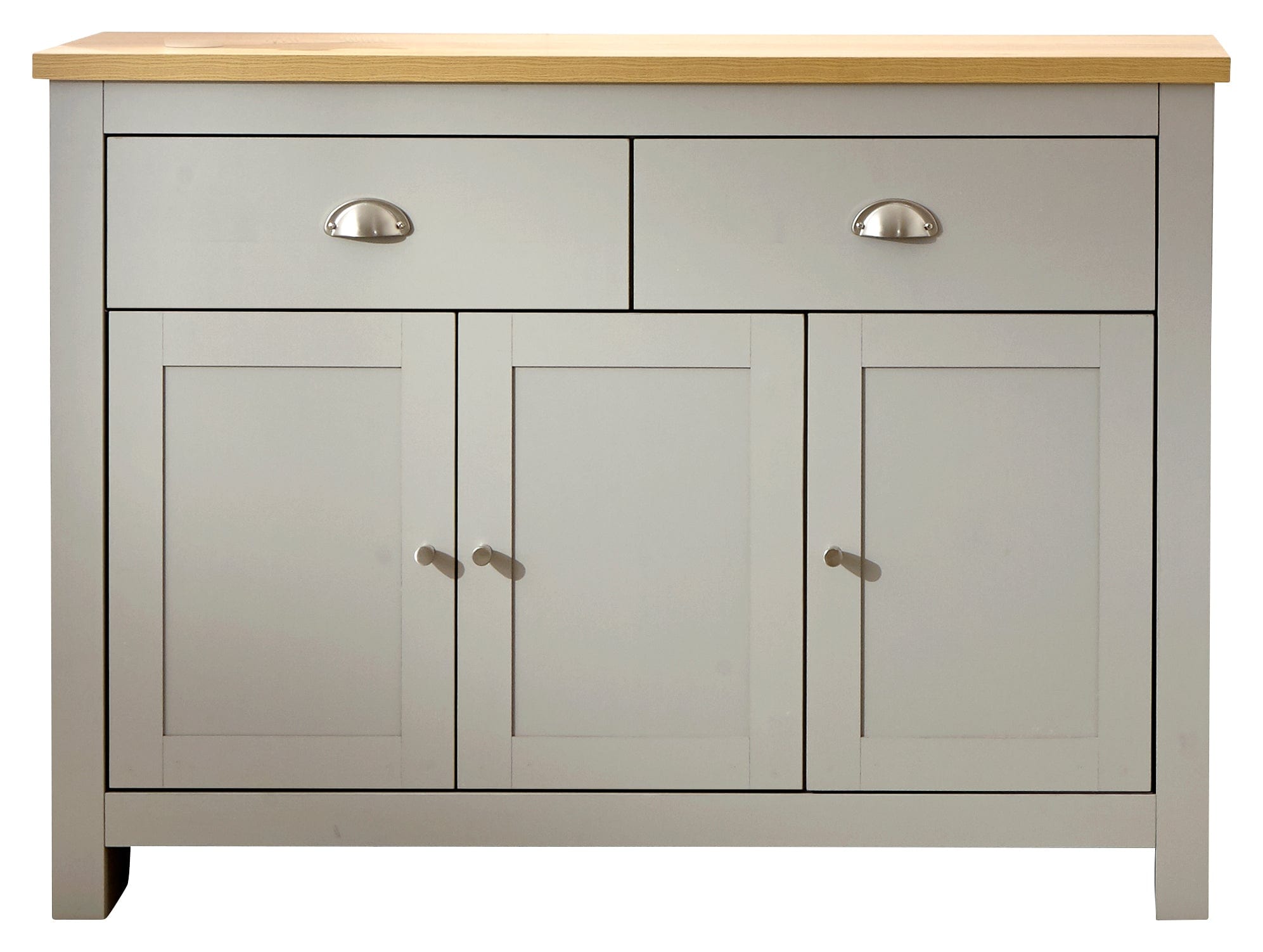 GFW Sideboard Lancaster Large Sideboard Grey Bed Kings