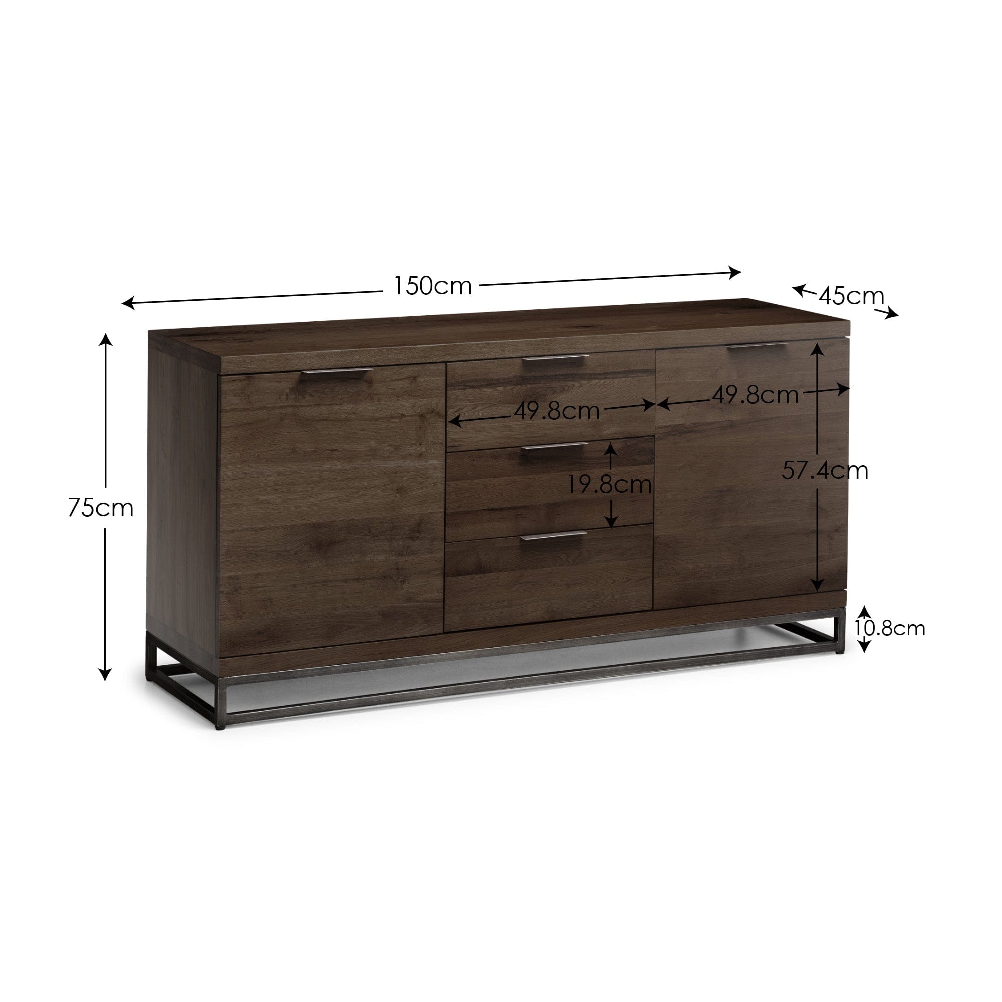 Julian Bowen Sideboard Brooklyn Sideboard - Dark Oak Bed Kings
