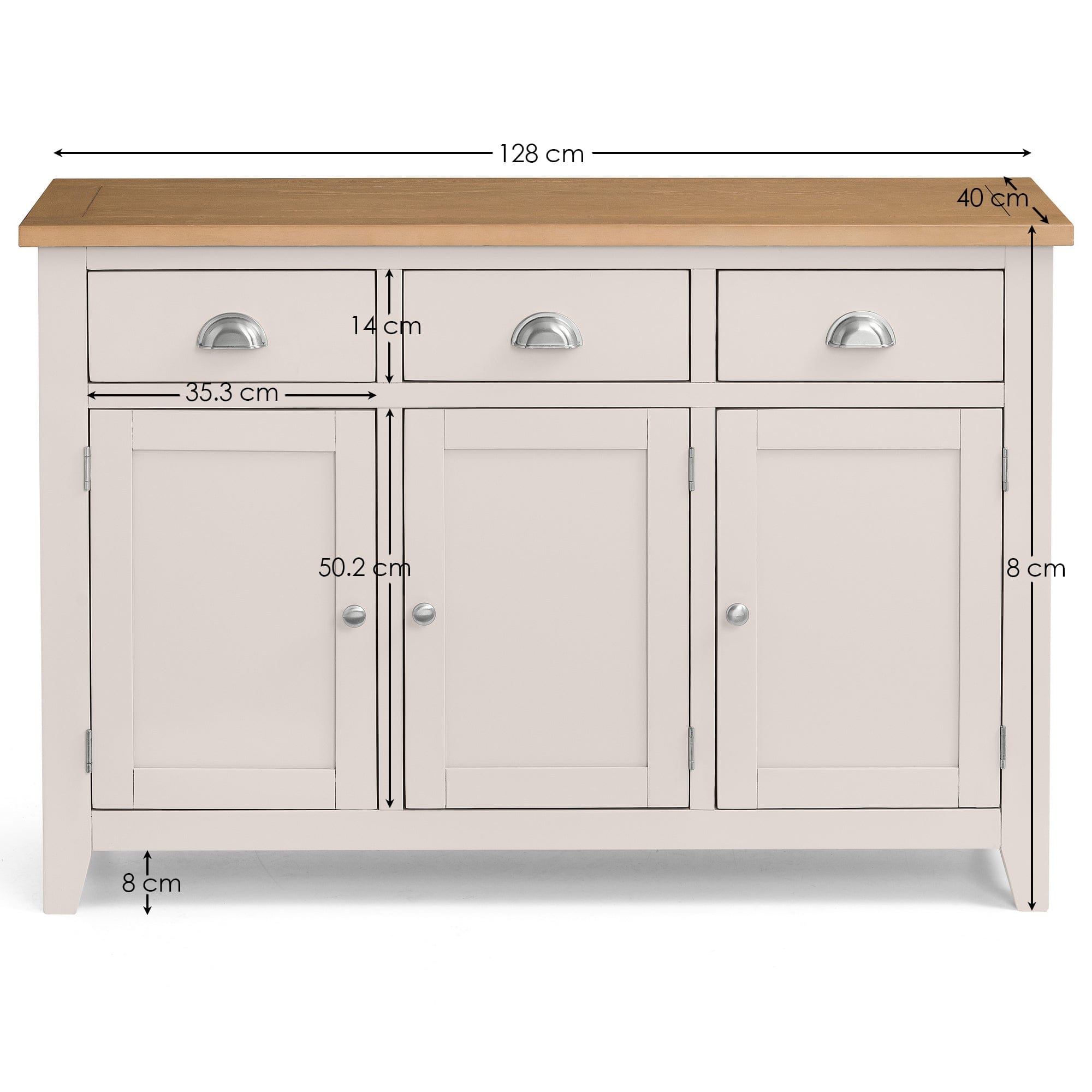 Julian Bowen Sideboard Richmond Sideboard - Elephant Grey/Pale Oak Bed Kings