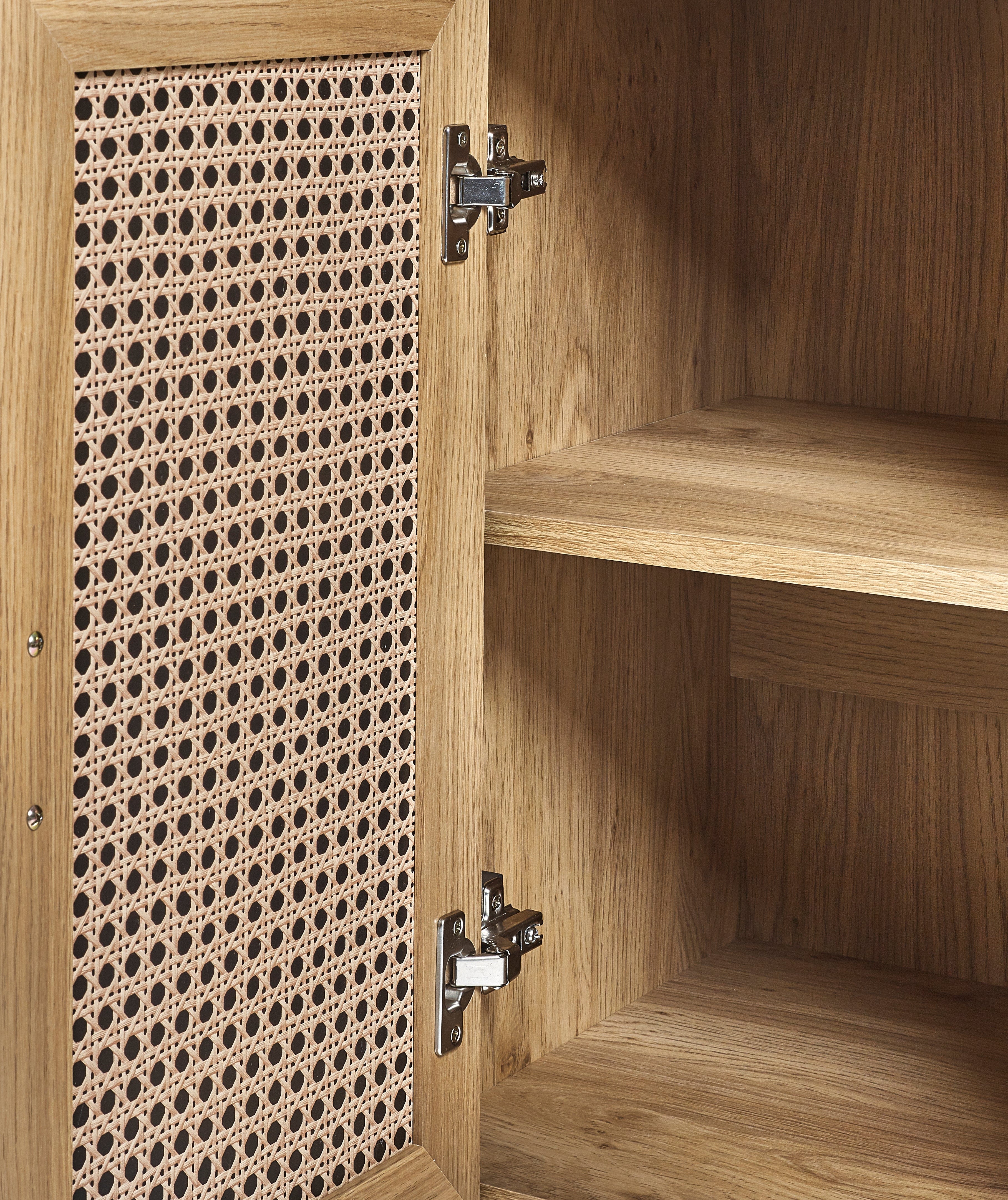 Julian Bowen Sideboard Sydney 3 Door Sideboard - Rattan Effect Bed Kings
