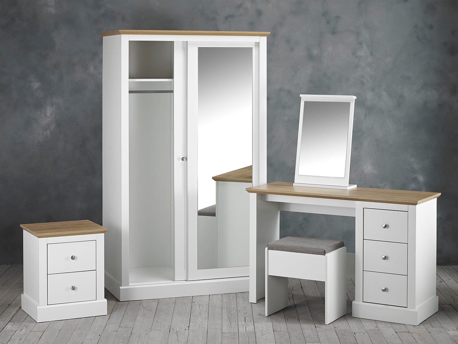 LPD Sliding Wardrobe Devon 2 Door Sliding Wardrobe White Bed Kings