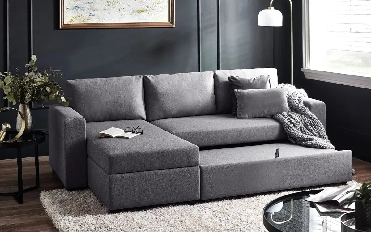 Julian Bowen Sofa Bed Angel Sofabed With Storage - Light Grey Bed Kings