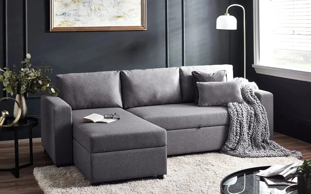 Julian Bowen Sofa Bed Angel Sofabed With Storage - Light Grey Bed Kings