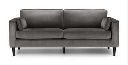 Julian Bowen Sofa Hayward Velvet Grand 3 Seater Sofa - Grey Bed Kings