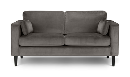 Julian Bowen Sofa Hayward Velvet Medium 2 Seater Sofa - Grey Bed Kings