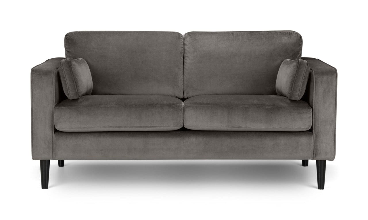 Julian Bowen Sofa Hayward Velvet Medium 2 Seater Sofa - Grey Bed Kings