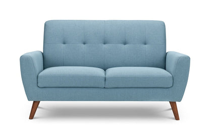 Julian Bowen Sofa Monza 2 Seater Compact Retro Sofa - Blue Bed Kings