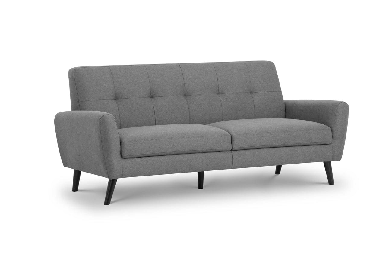 Julian Bowen sofa Monza 2 Seater Compact Retro Sofa - Grey Bed Kings