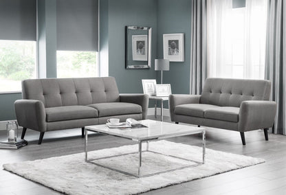 Julian Bowen sofa Monza 2 Seater Compact Retro Sofa - Grey Bed Kings