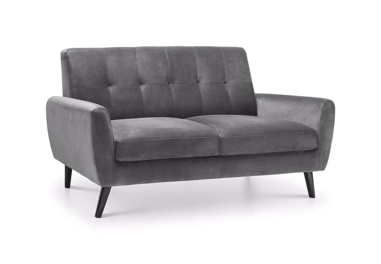 Julian Bowen Sofa Monza 2 Seater In Dark Grey Velvet Bed Kings