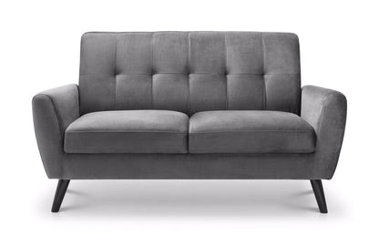 Julian Bowen Sofa Monza 2 Seater In Dark Grey Velvet Bed Kings