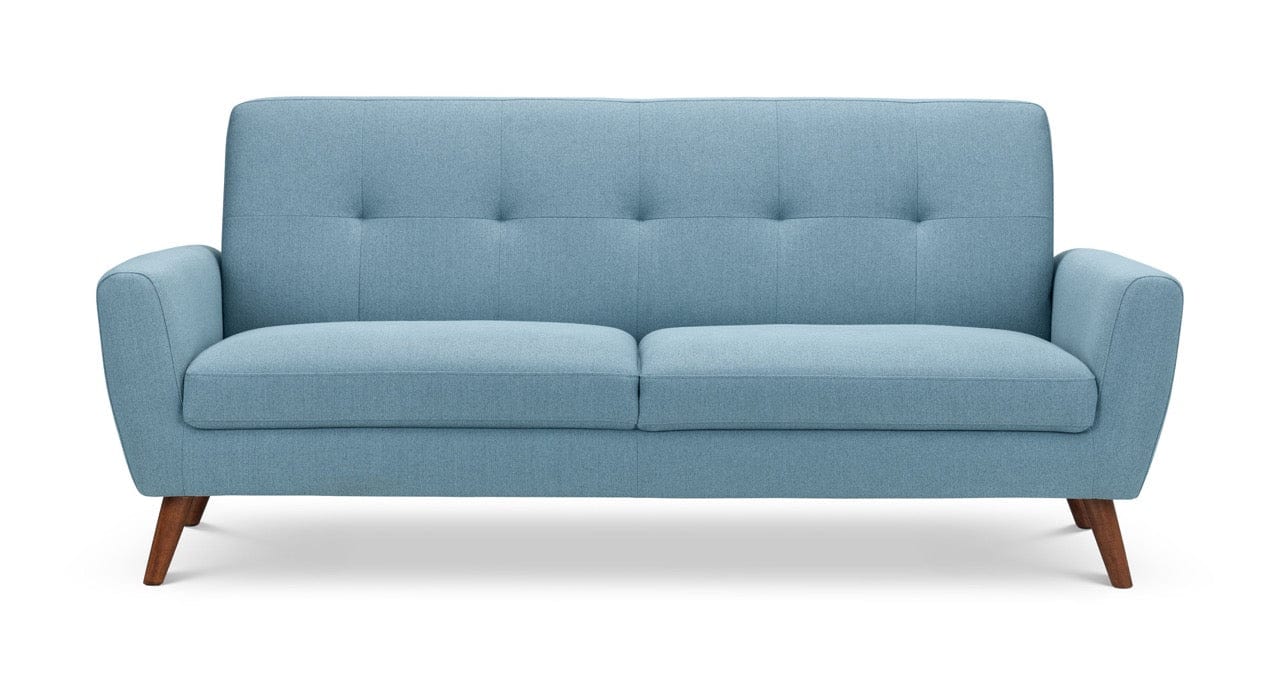 Julian Bowen Sofa Monza 3 Seater Compact Retro Sofa - Blue Bed Kings