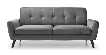Julian Bowen Sofa Monza 3 Seater In Dark Grey Velvet Bed Kings