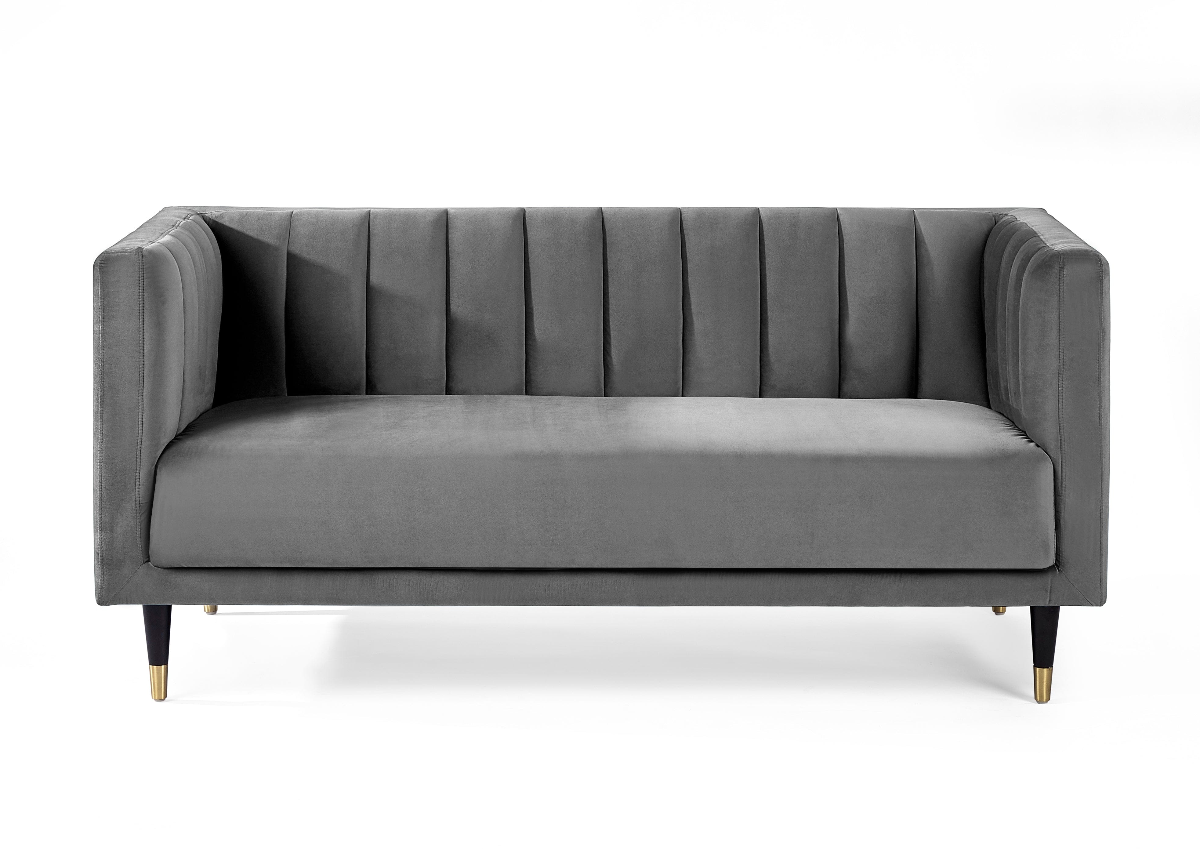 Julian Bowen Sofa Salma Scalloped Back 2 Seater - Grey Bed Kings