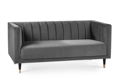 Julian Bowen Sofa Salma Scalloped Back 2 Seater - Grey Bed Kings