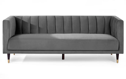 Julian Bowen Sofa Salma Scalloped Back 3 Seater- Grey Bed Kings