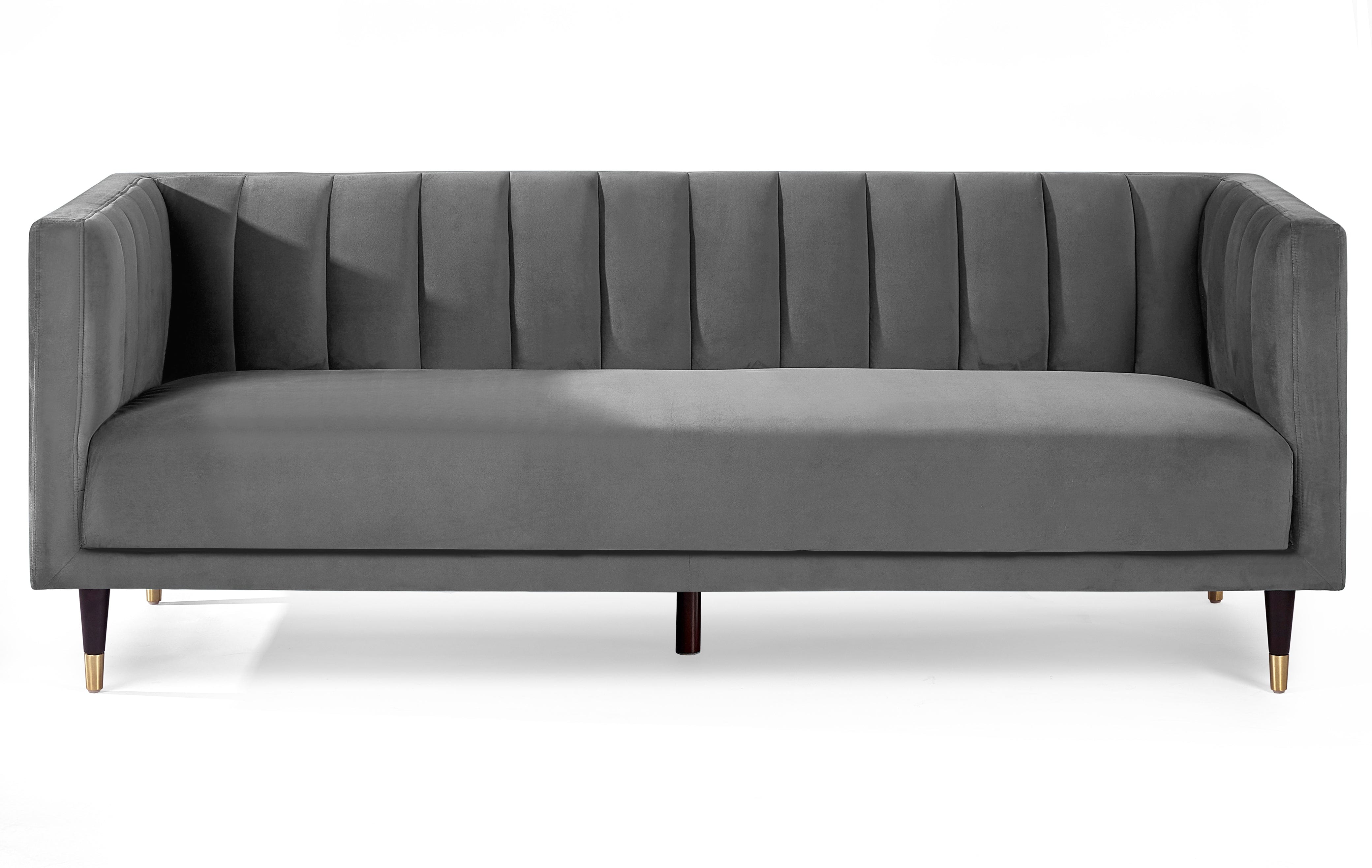 Julian Bowen Sofa Salma Scalloped Back 3 Seater- Grey Bed Kings