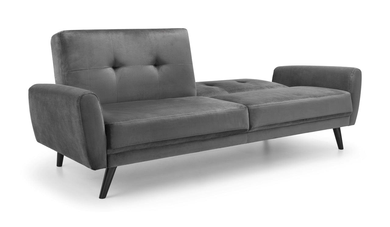 Julian Bowen Sofabeds Monza Sofabed In Dark Grey Velvet Bed Kings