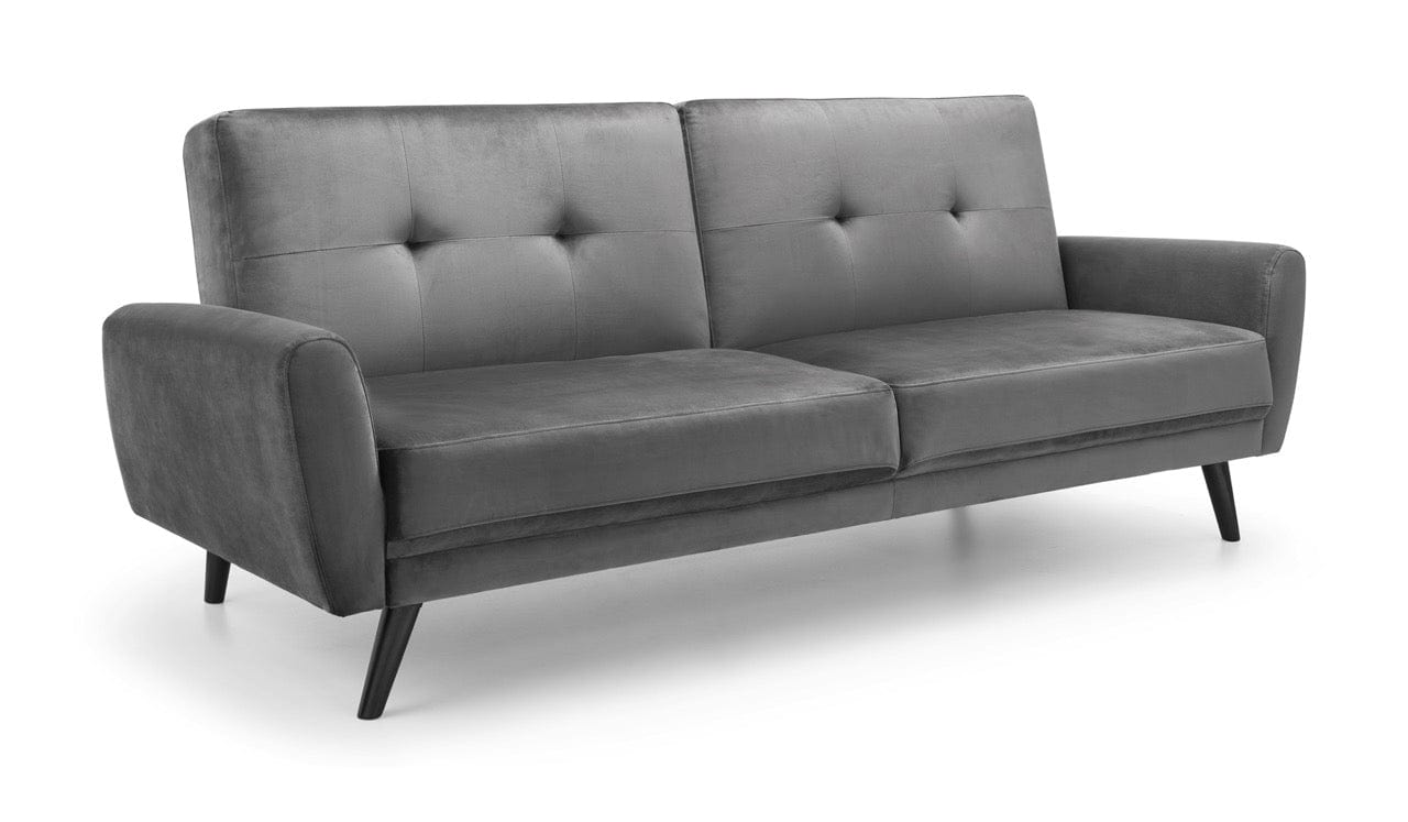 Julian Bowen Sofabeds Monza Sofabed In Dark Grey Velvet Bed Kings