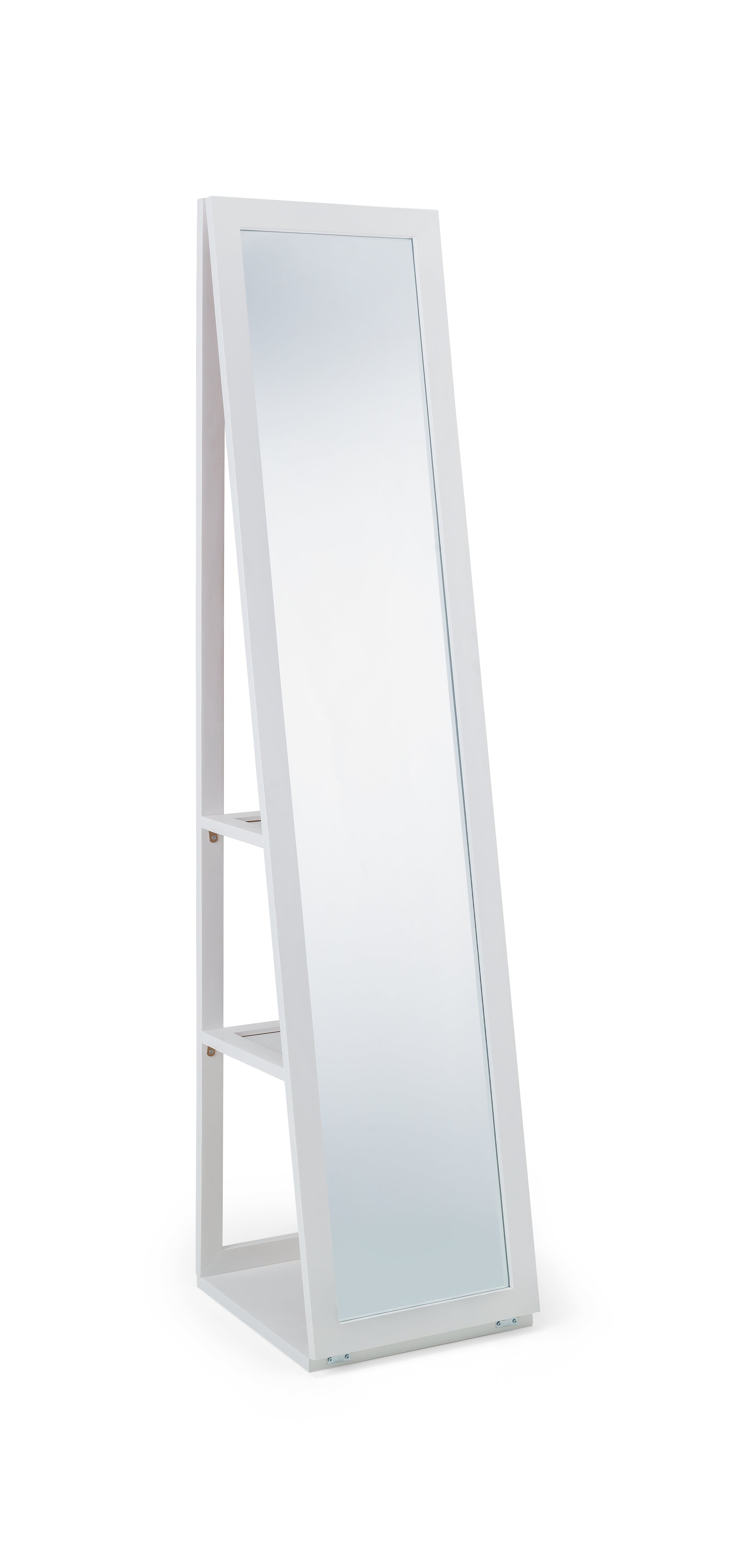 Fresco White Storage Mirror