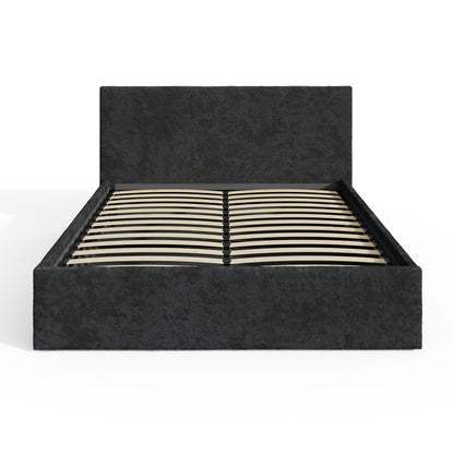 End Lift Ottoman Bed Frame- Black Crushed Velvet